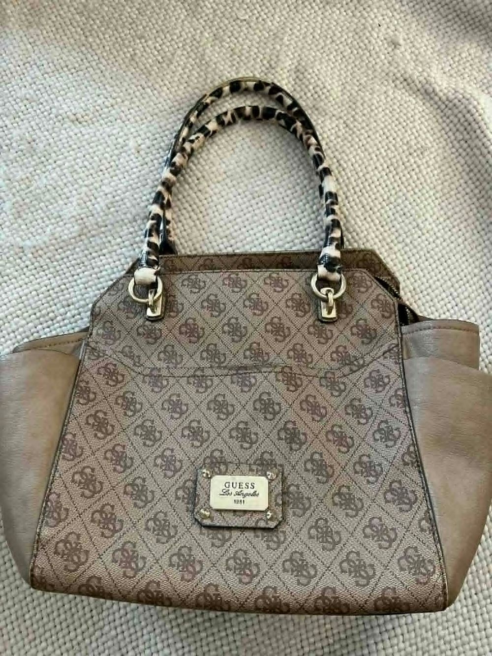 Guess Beige Brown Handbag