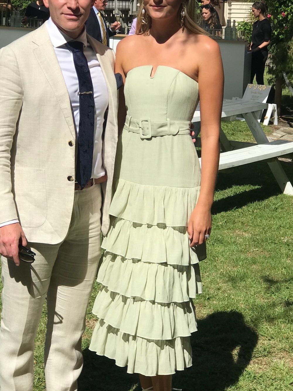 & other stories- mint strapless dress