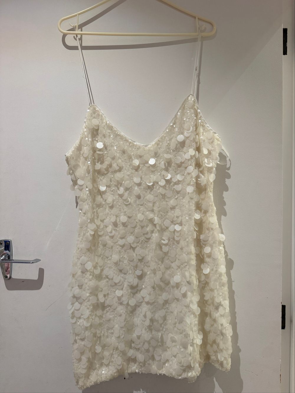 meshki white sequin dress Romilly Sequin Mini Dress - Ivory