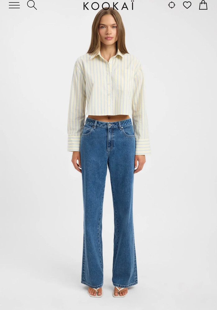 Kookai Yellow Striped Shirt