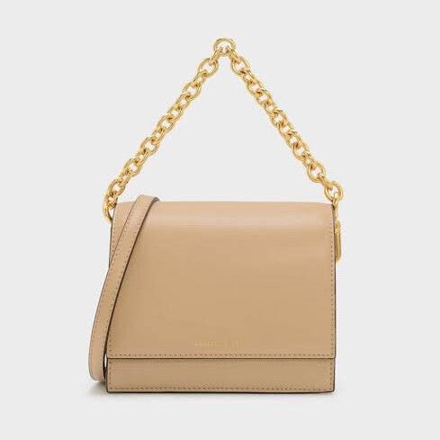 Charles & Keith Front Flap Chain Detail Bag