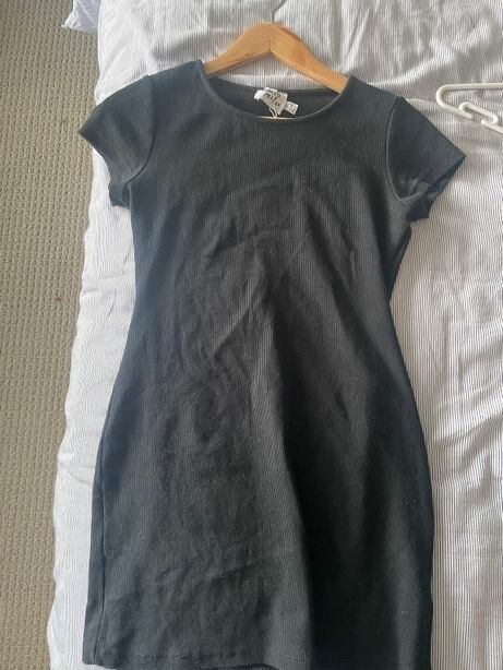 princess polly t shirt dress Avriana Off Shoulder T-Shirt Mini Dress | Black | Womens