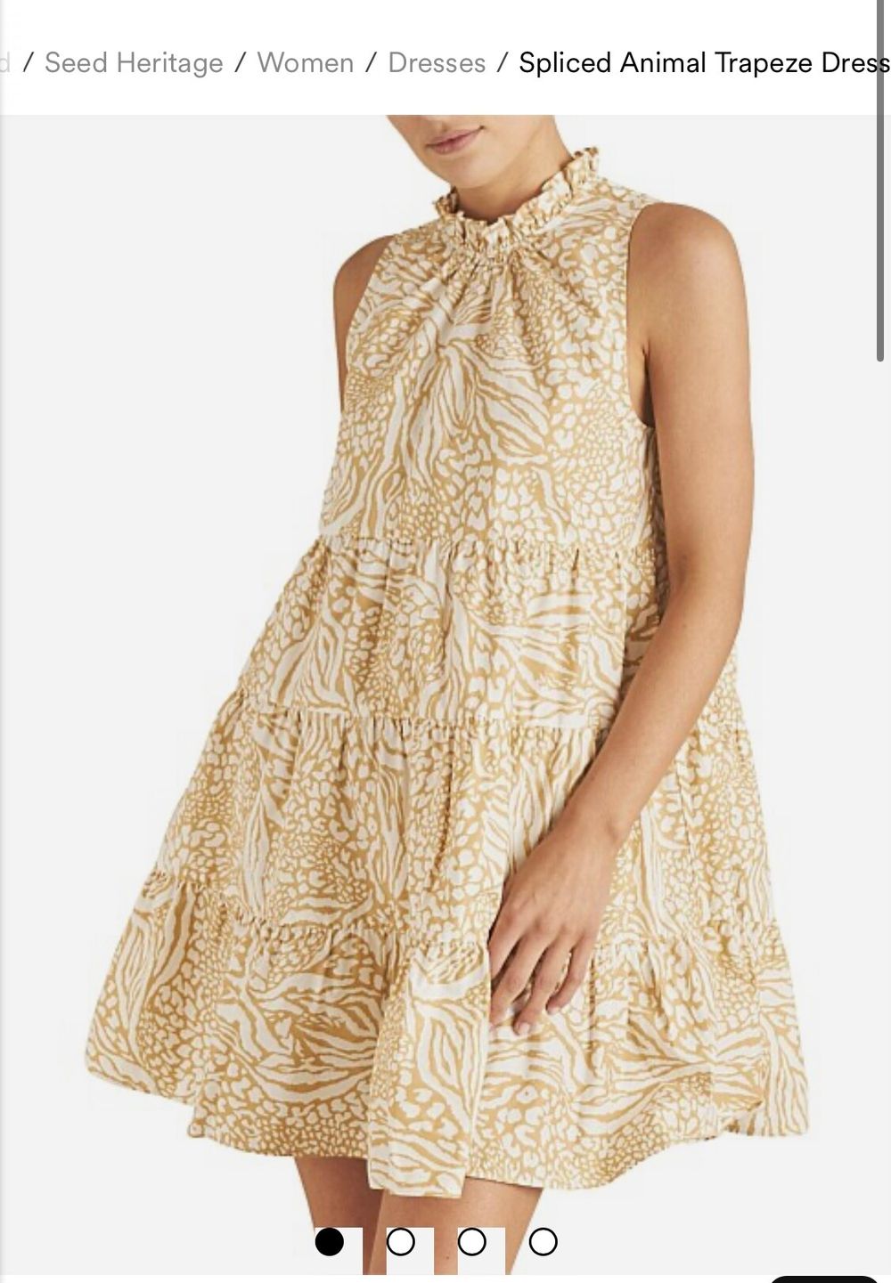 Seed Heritage Spliced Animal Print Trapeze Dress