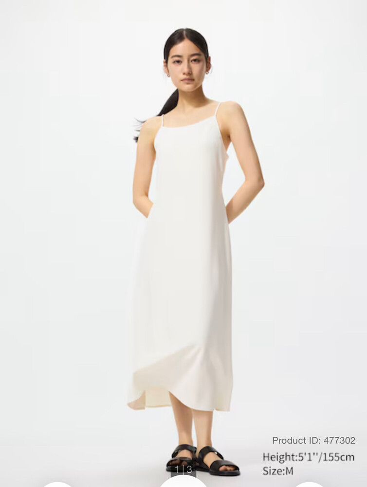 Uniqlo Padded Midi White Dress