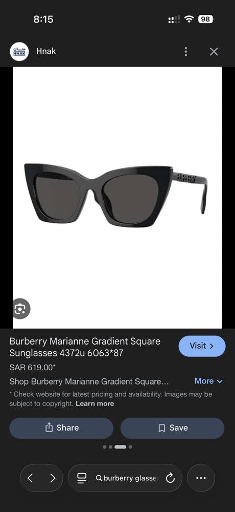 Burberry Black Marianne Sunglasses