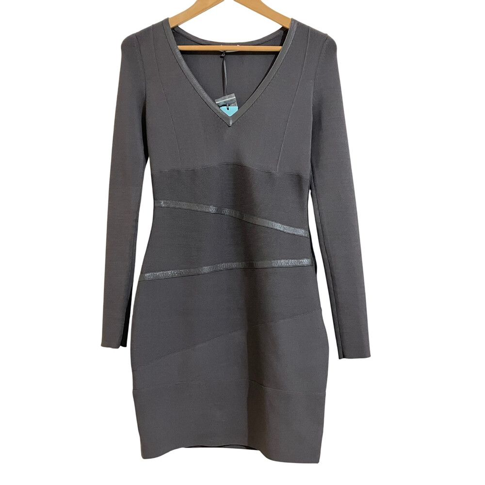 Kookai Siren Random Dress Size 2 Grey Bodycon Corporate Office