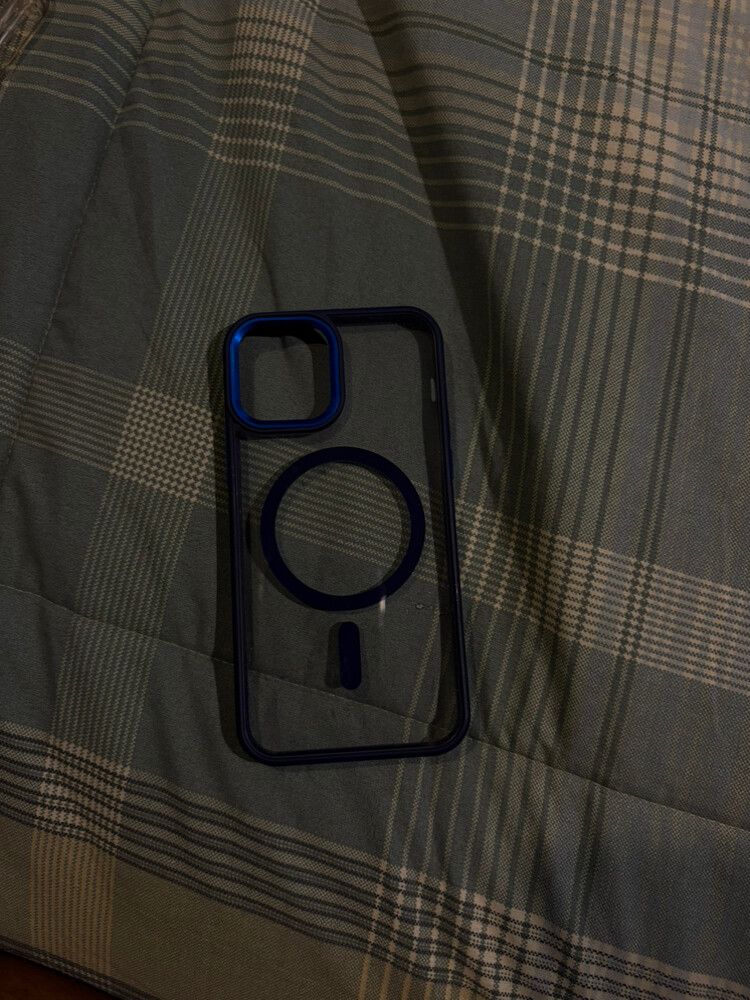 iPhone 12 clear and blue case