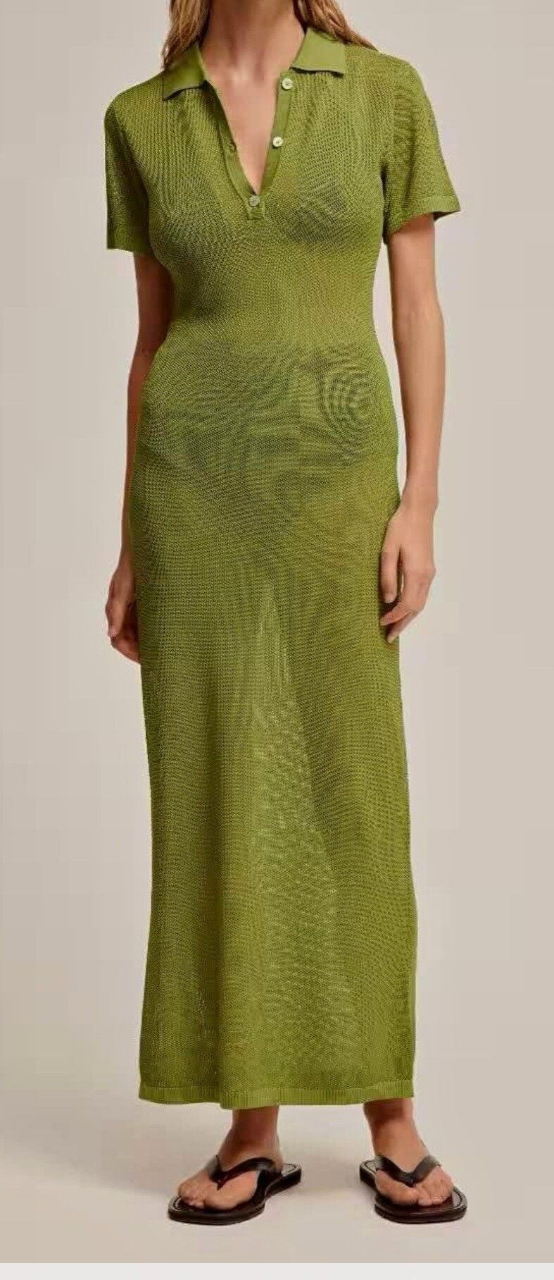 Venroy - Venroy Yellow Knit Polo Dress size M on Designer Wardrobe