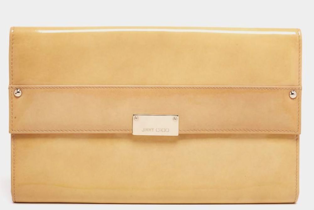 Jimmy Choo Yellow Patent Leather Reese Clutch