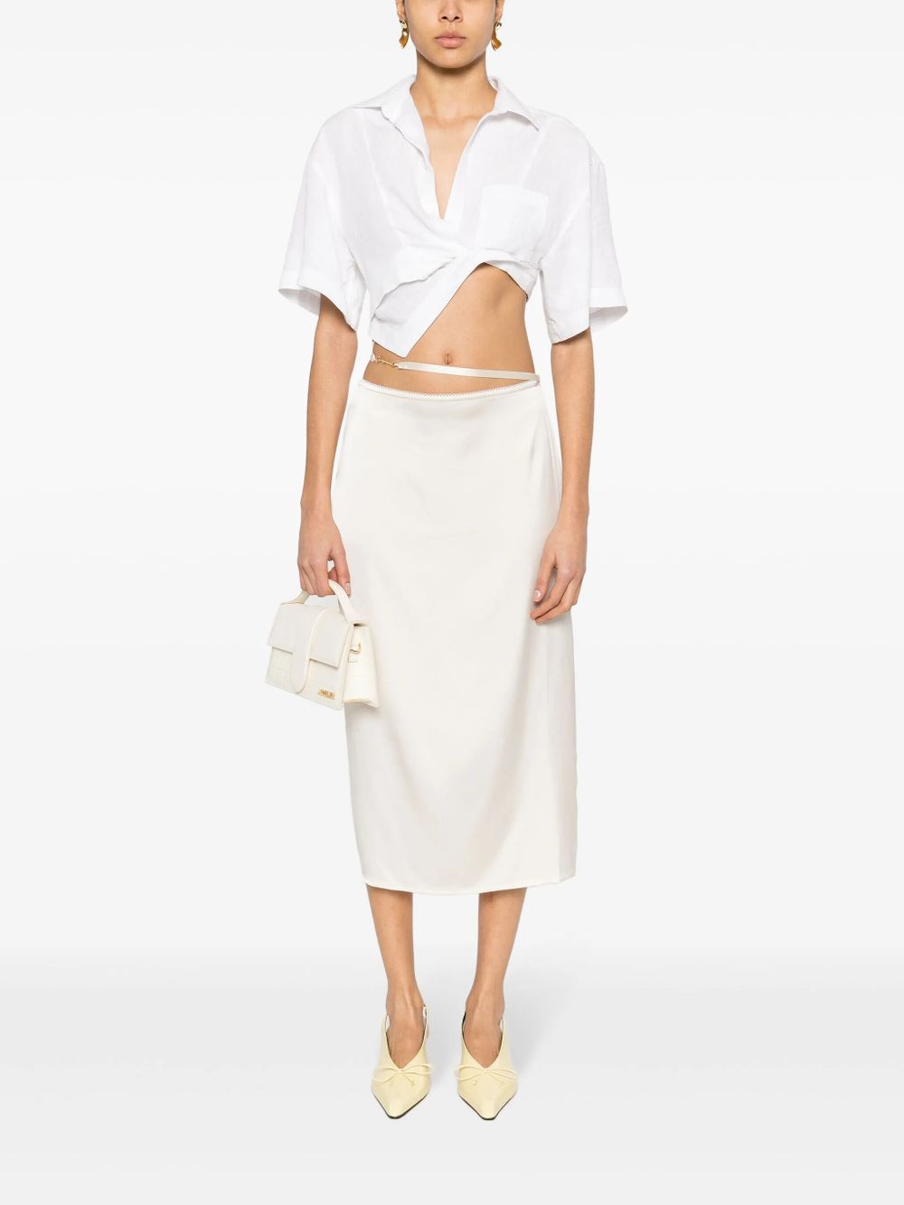 Jacquemus - La Jupe Satin Midi Skirt - IN SAGE GREEN