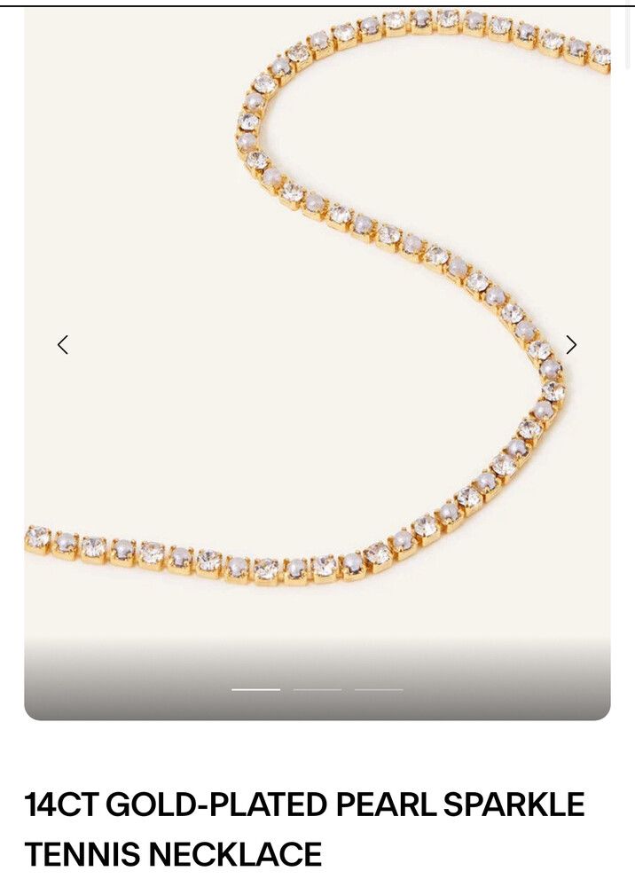 Gold-Plated Pearl Tennis Necklace
