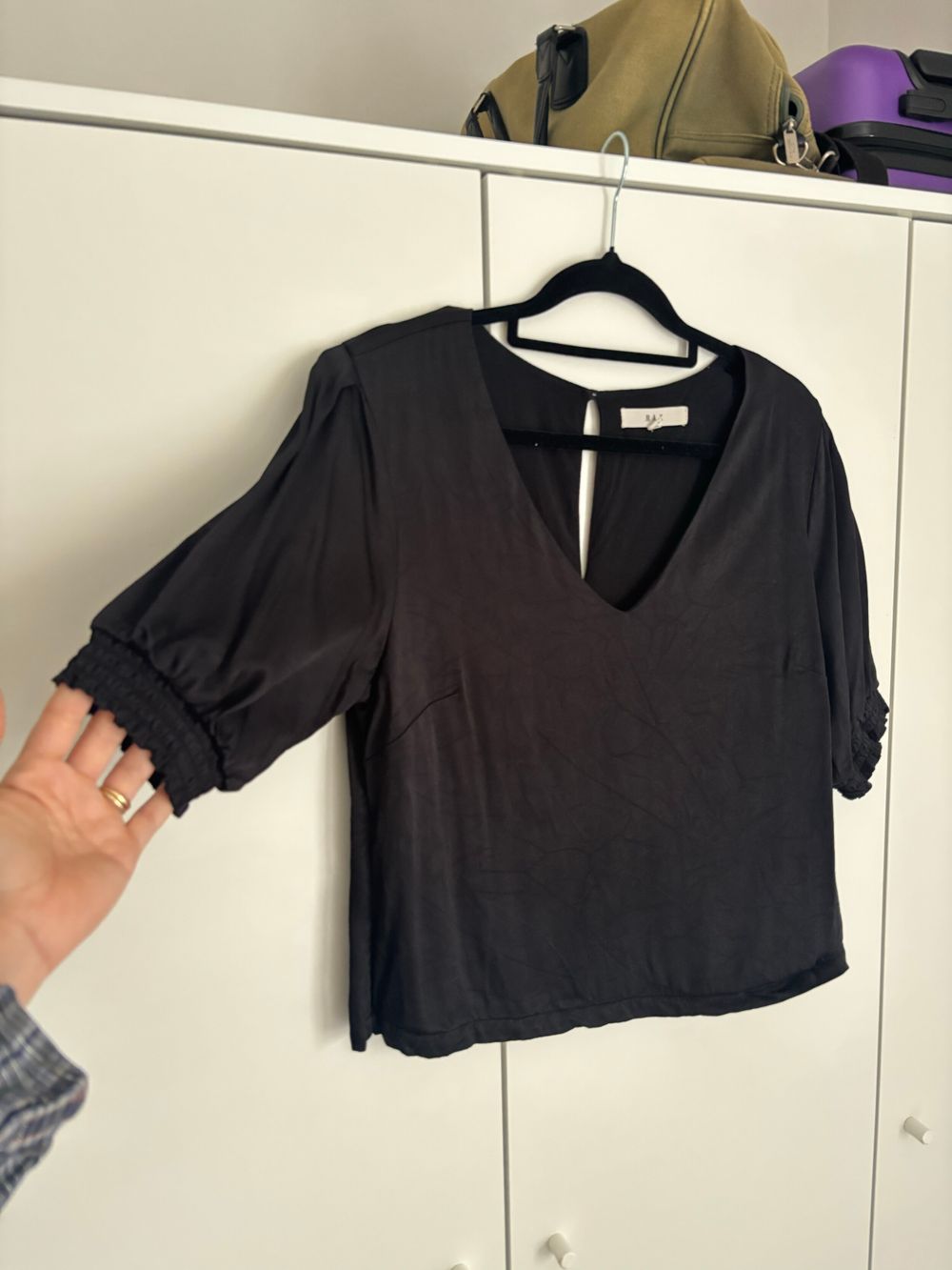 MAX Black V-Neck Blouse