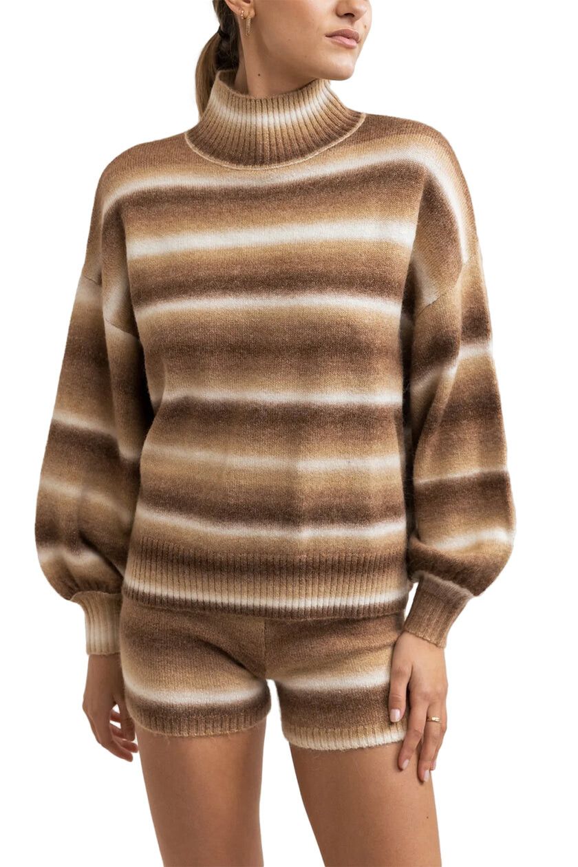 Rhythm Brown Ombre Stripe Knit Jumper