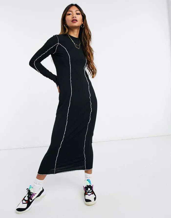 knee length dresses for ladies Mesh See Through Maxi Dress