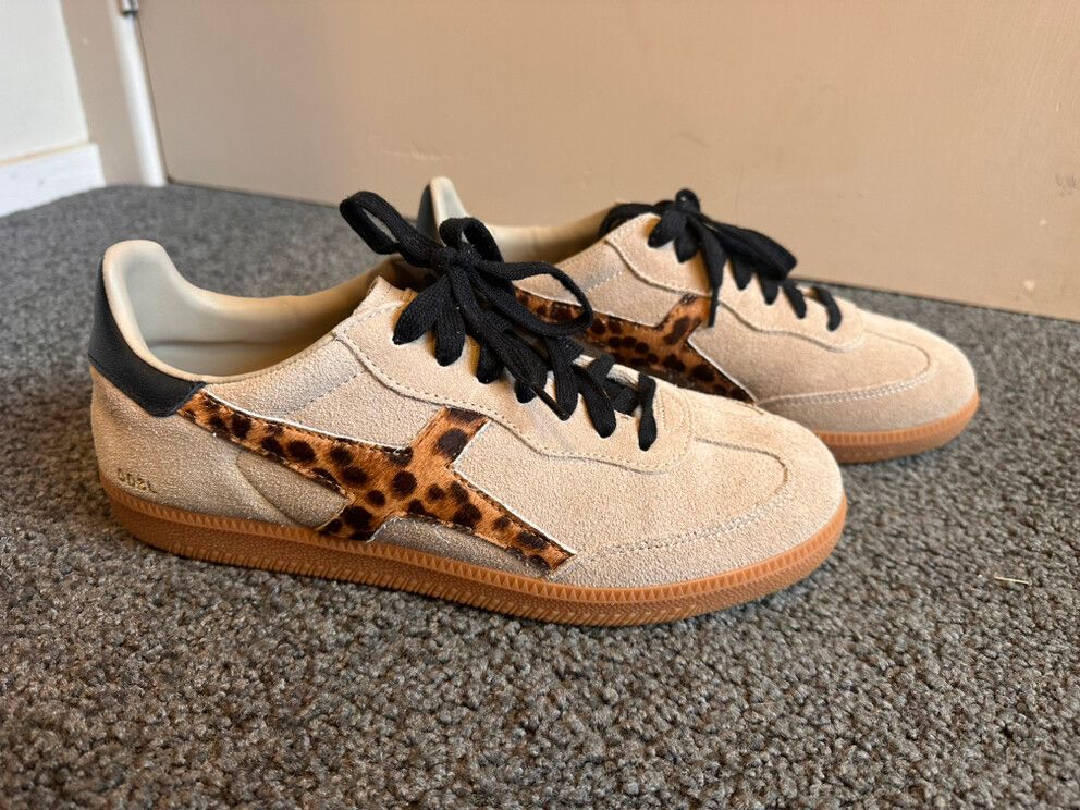 Beige Leopard Detail Sneakers