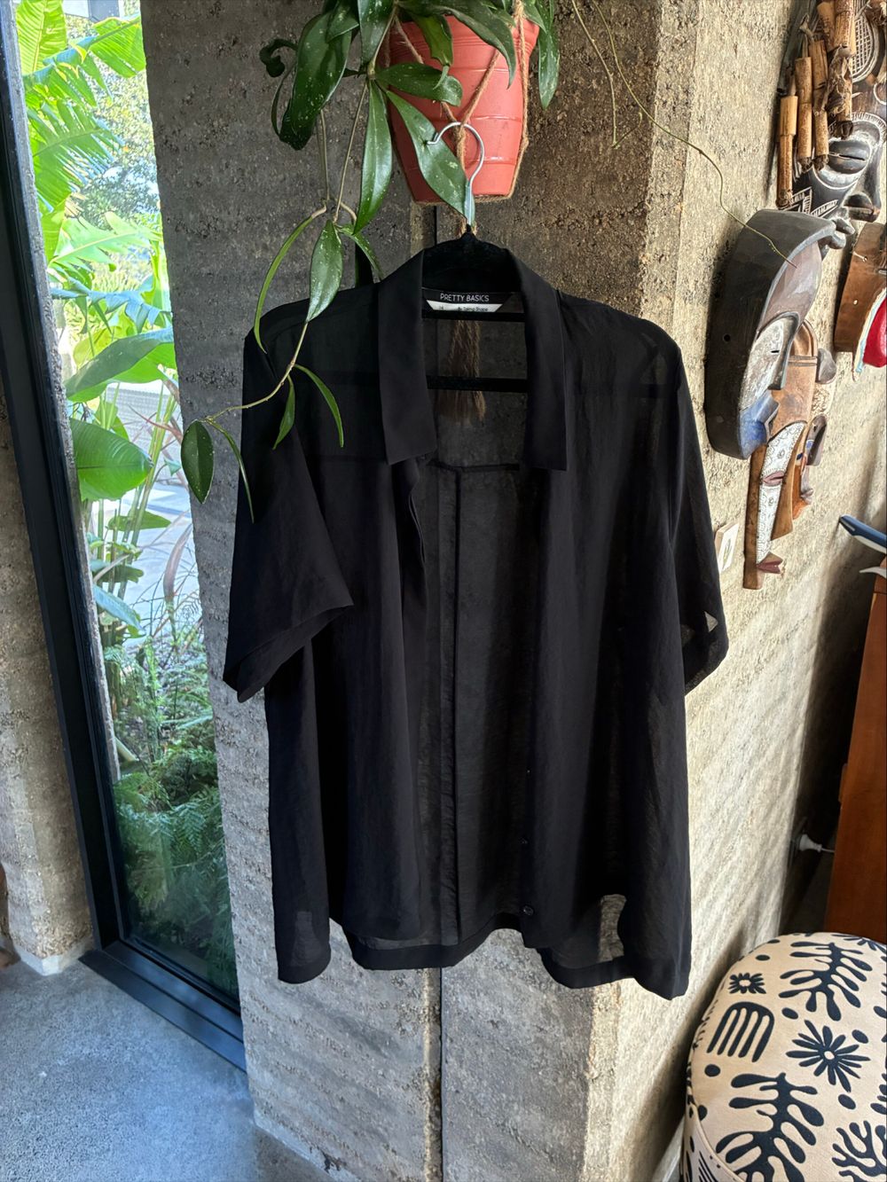 Pretty Basics Black Sheer Shirt