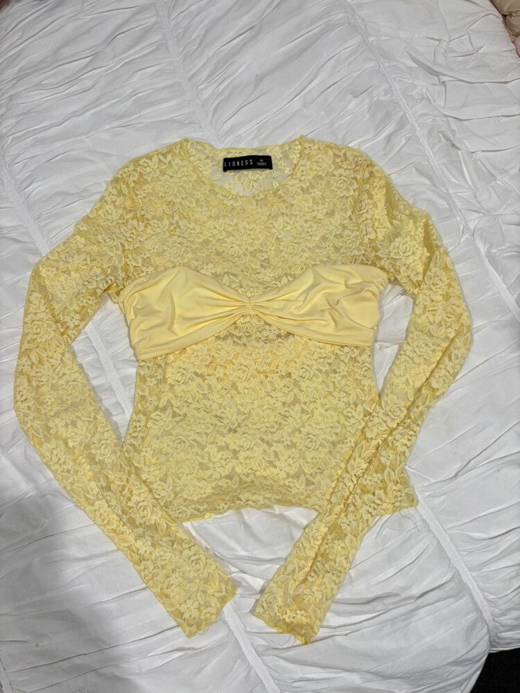 Lioness Yellow Lace Long Sleeve Top