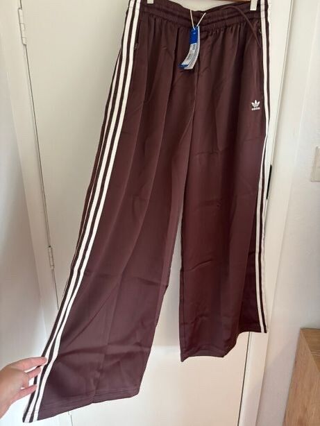 adidas originals wide leg satin joggers