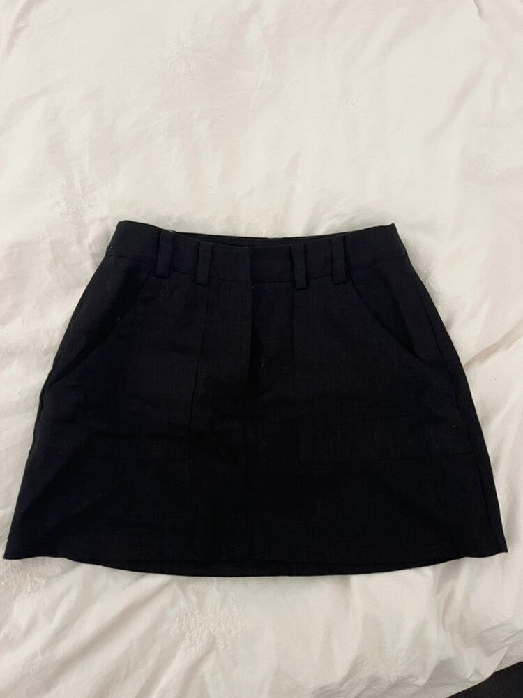 White Fox Black Mini Skirt