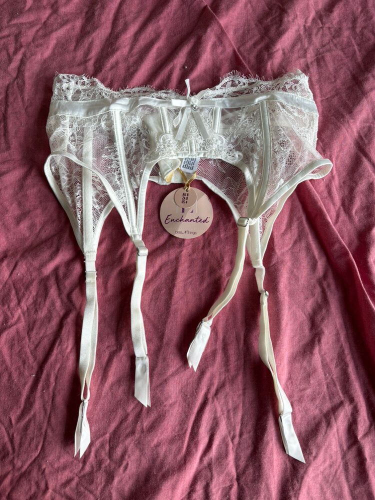 Enchanted Bras N Things White Suspender