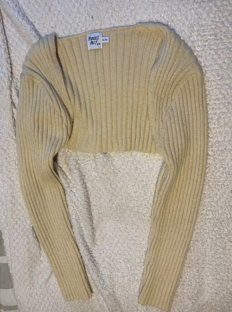 Princess Polly Beige Ribbed Knit Bolero