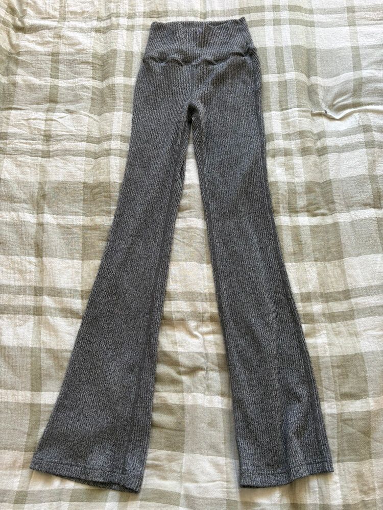 ECHT Grey Ribbed Flare Pants