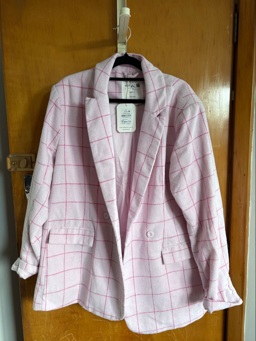 Elm Lifestyle Pink Check Blazer