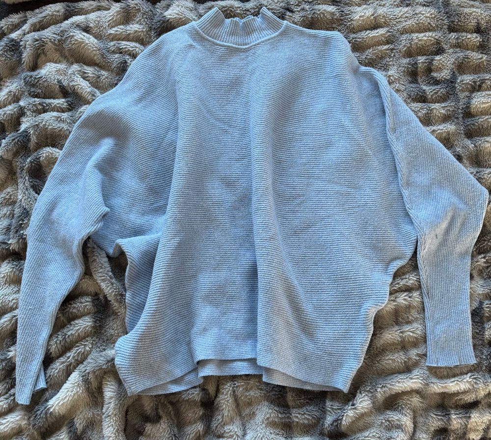 Whistle light blue Ribbed Knit Jumper