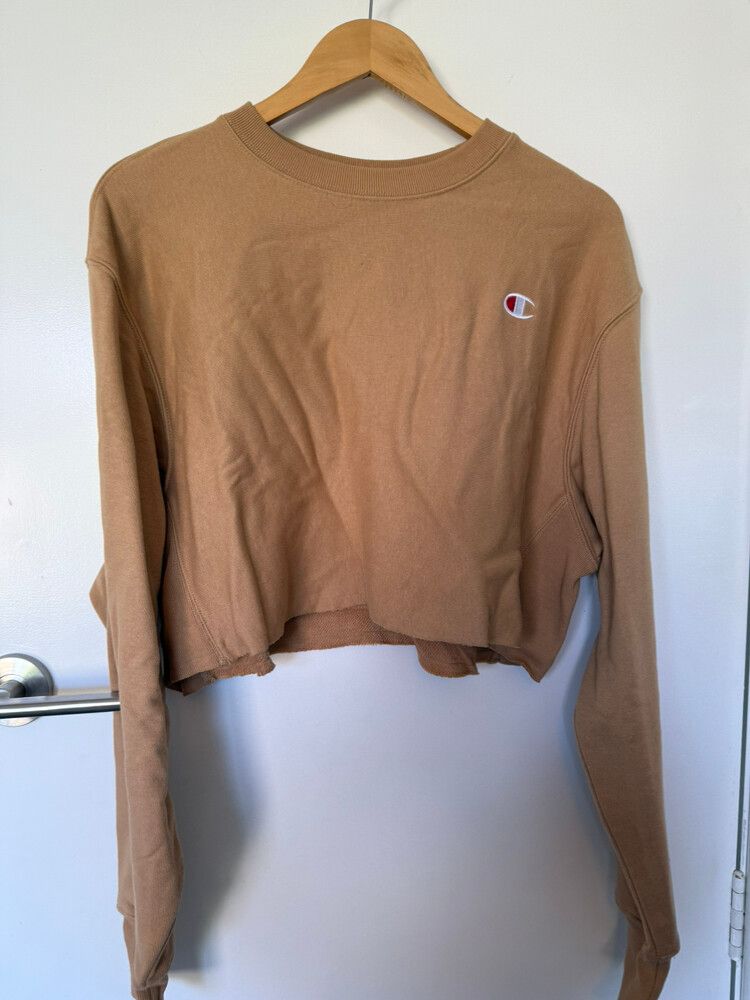 Champion Brown Cropped Sweatshirt - Size M