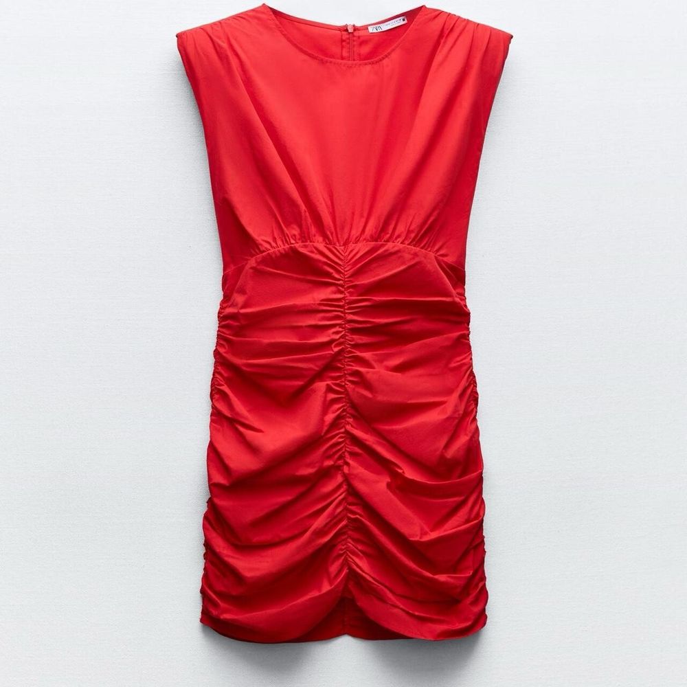 red bodycon dress zara Zip-Back Ruched Bodycon Women Dress – Zara-Craft main image 0