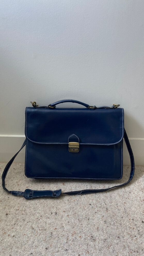 Pelletteria Sissi Navy Blue Italian Made Satchel