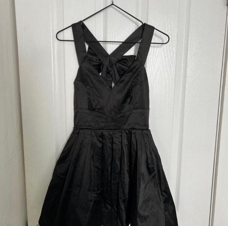Paper Heart Black Mini Dress
