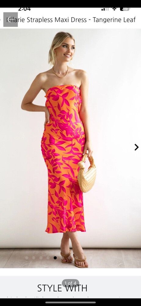 tangerine leaf dress