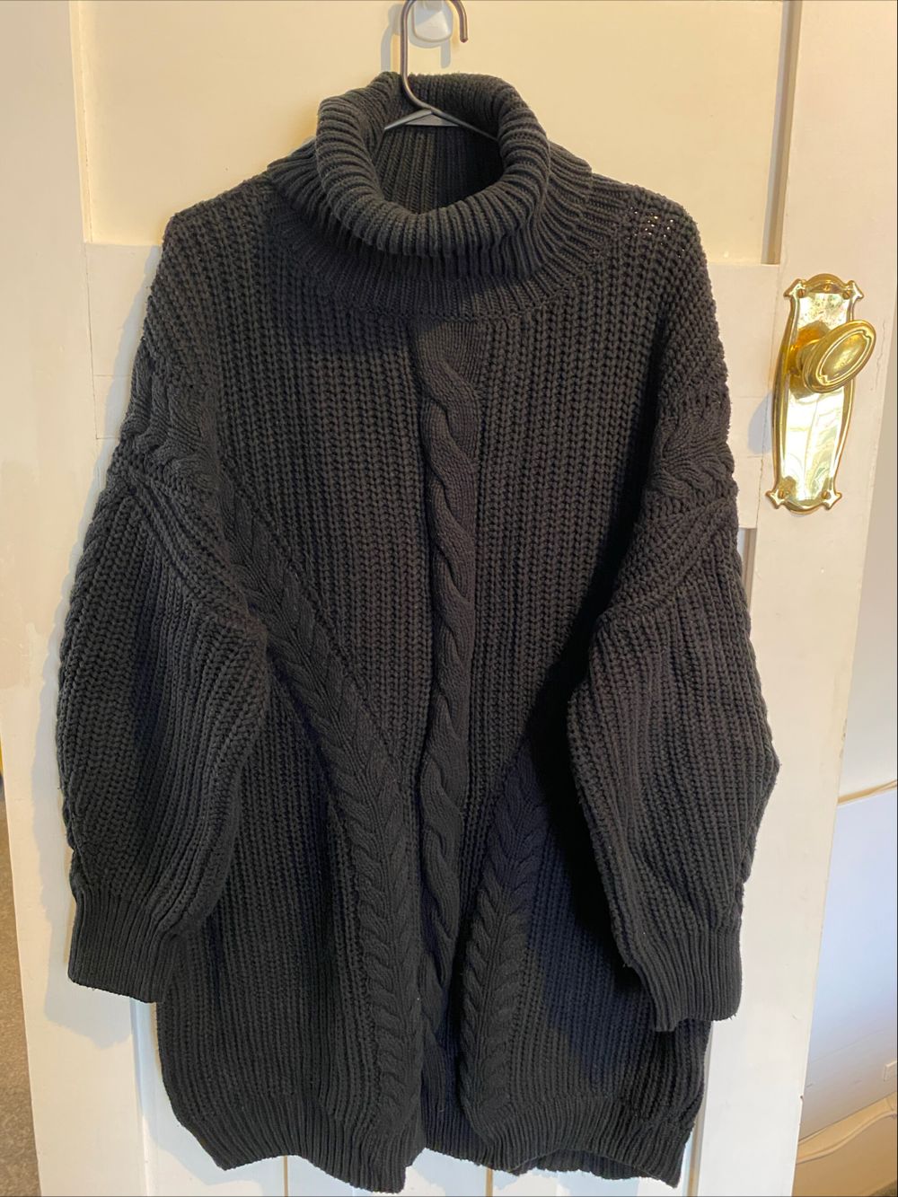 Dangerfield Black Cable Knit Sweater Dress