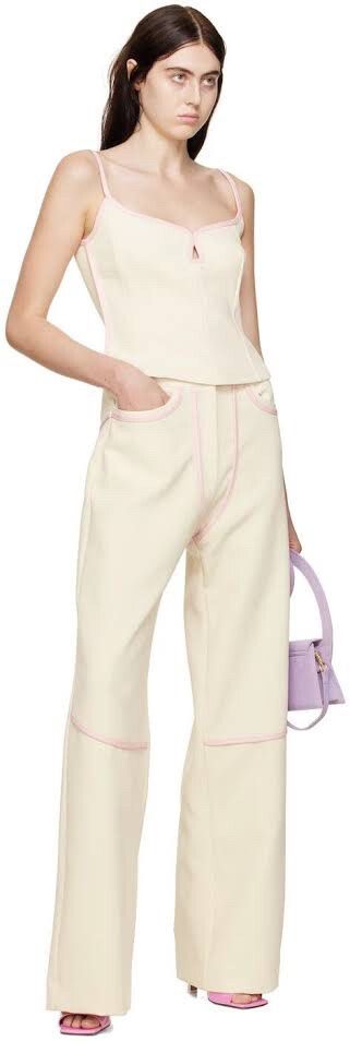 Paris Georgia - Rodeo pant in cream and pink