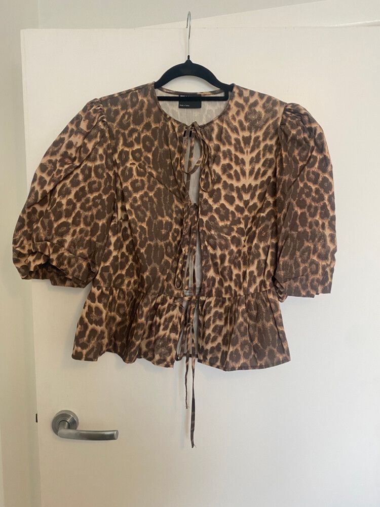 ASOS Leopard Tie Front Top