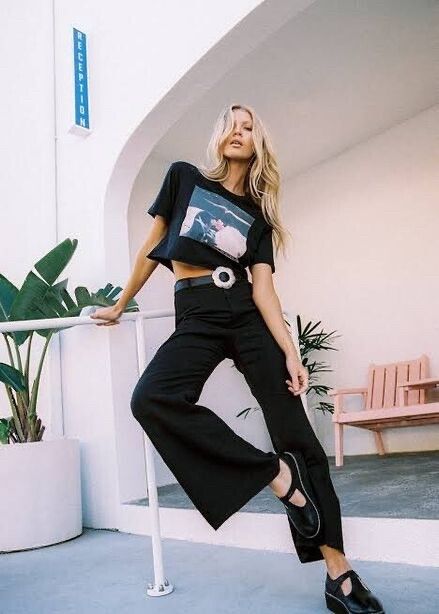 Afends Black Hemp Flares