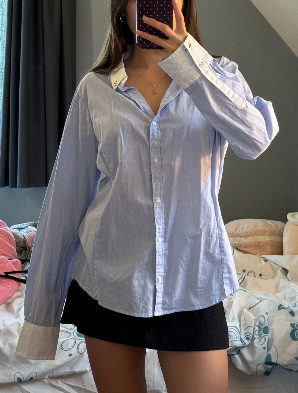 Blue and White Pinstripe Shirt
