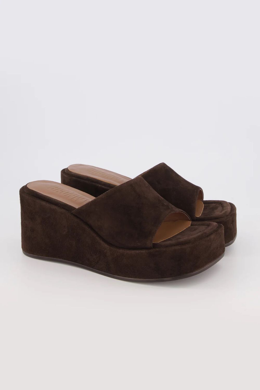 Bronwyn Tia wedge - chocolate suede