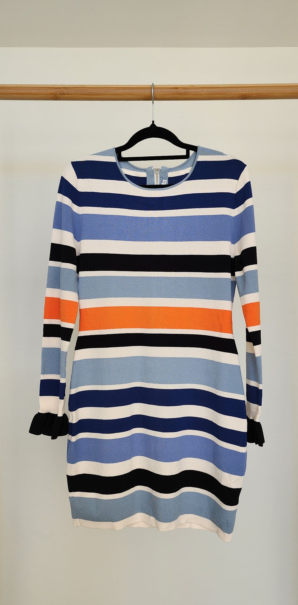 multicolored stretch knit mini dress