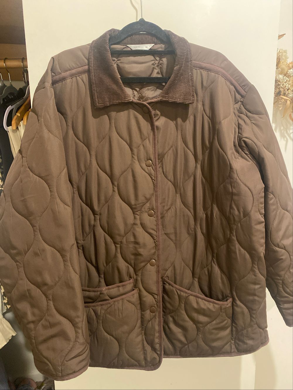 Postie plus choc brown quilted jacket