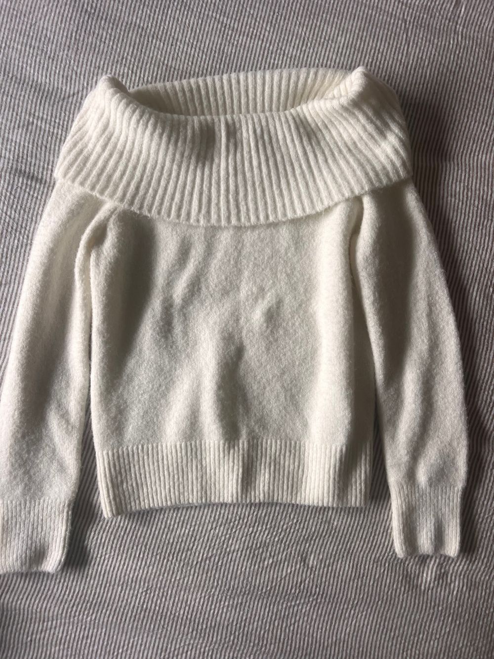 Whistle Off the Shoulder White Knit