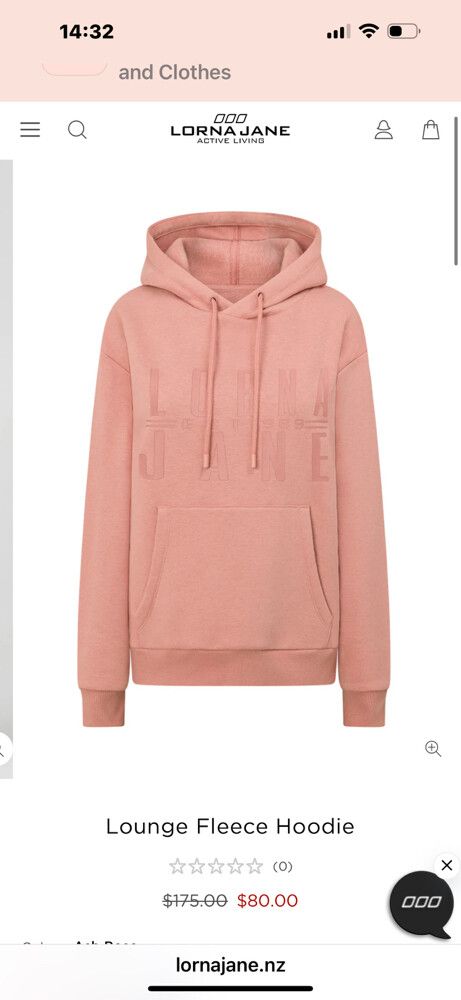 Lorna Jane Pink Fleece Hoodie