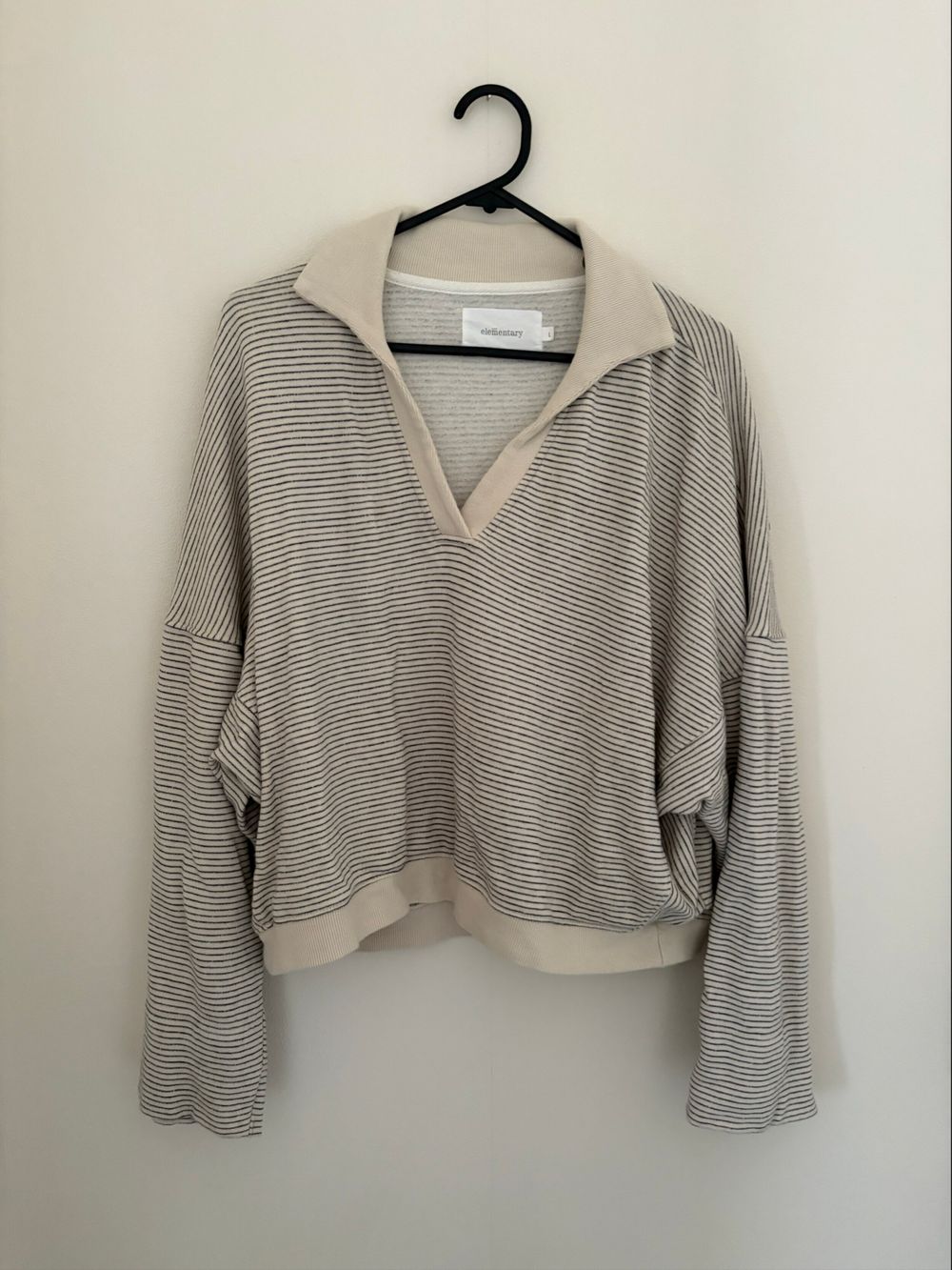Elementary Beige Striped Knit Jumper