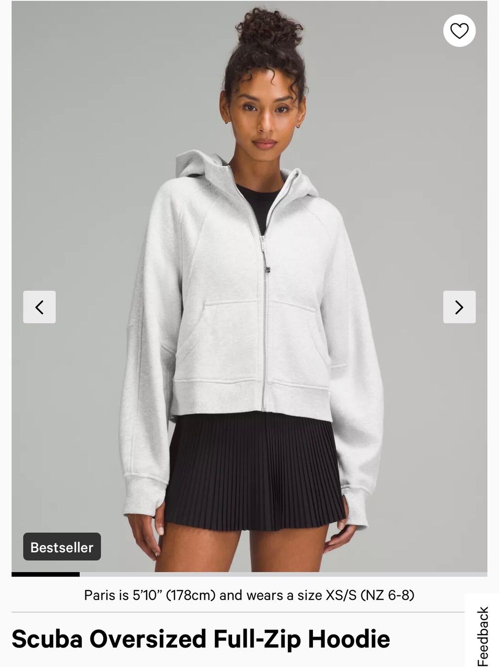 Lululemon Grey Scuba Oversized Full-Zip Hoodie