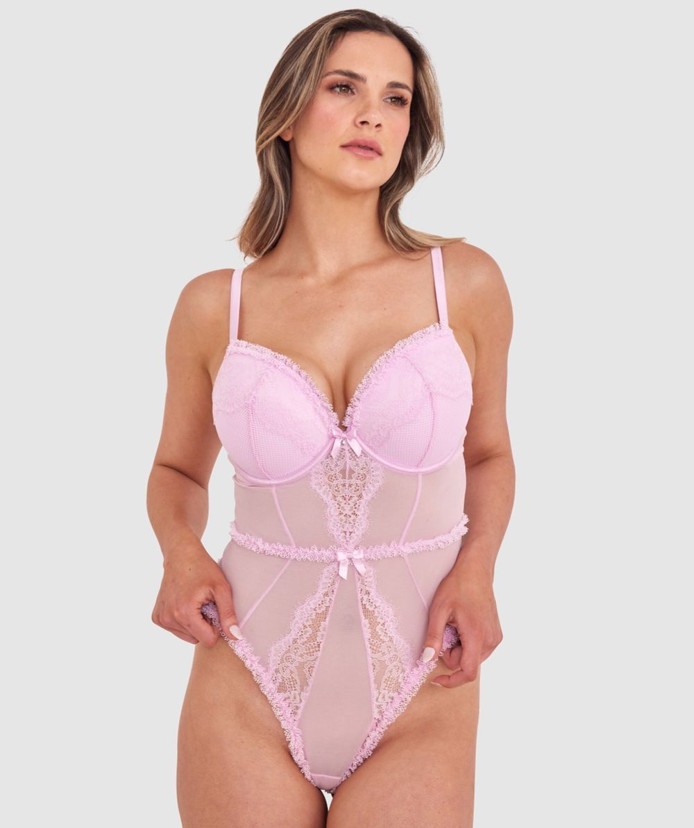 Pink Lace Bodysuit