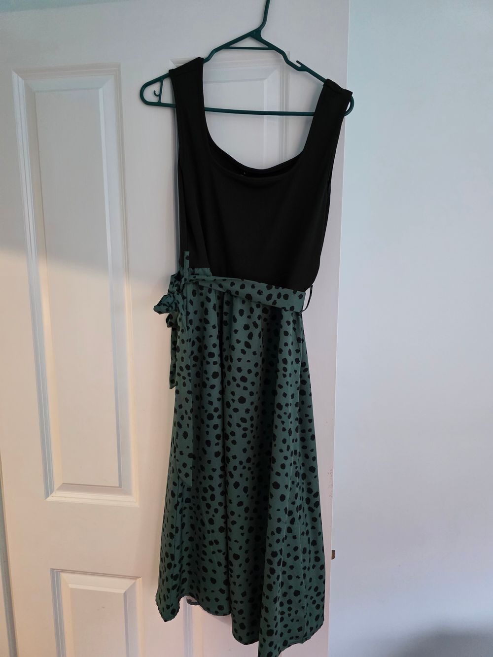 Black And Green Polka Dot Dress