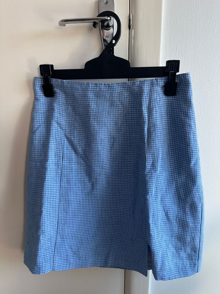 Blue Gingham Mini Skirt