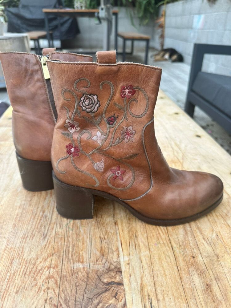 VERA GOMMA 本革 ブーツ （USED） Vera Gomma Boots Made In Italy Brown Leather 40 | eBay