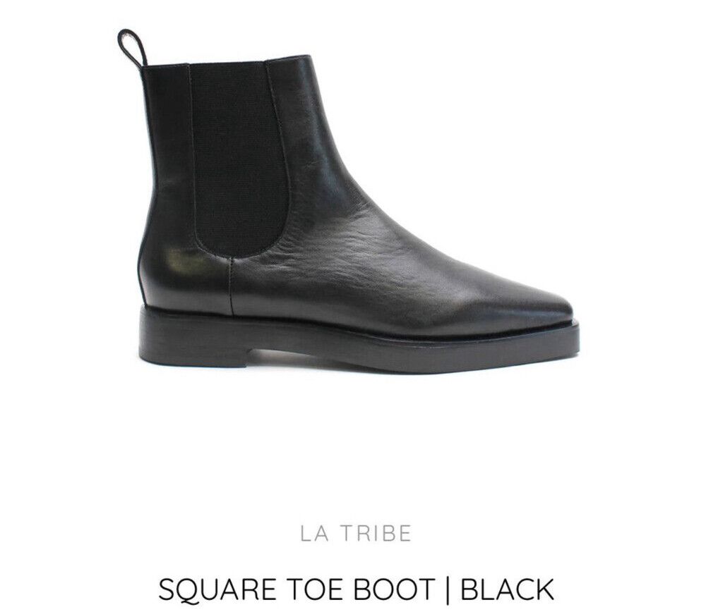 Near new La tribe Square Toe Leather Boots size 38